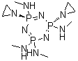 反式-2,4-二(1-氮丙啶基)-2,2,4,4,6,6-六氢-2,4,6,6-四(甲基氨基)-1,3,5,2,4,6-三氮杂三磷杂苯分子结构 (CAS 89631-66-3)