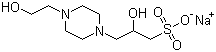 N-(2-羟乙基)哌嗪-N'-(2-羟基丙磺酸)钠盐分子结构 (CAS 89648-37-3)