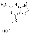2-[(2-氨基-7-甲基-7H-吡咯并[2,3-d]嘧啶-4-基)硫基]乙醇分子结构 (CAS 90065-74-0)