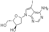 7-(2-脱氧-beta-L-赤式-呋喃戊糖基)-5-碘-7H-吡咯并[2,3-d]嘧啶-4-胺分子结构 (CAS 908130-61-0)