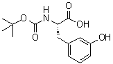 N-[叔丁氧羰基]-3-羟基-L-苯丙氨酸分子结构 (CAS 90819-30-0)