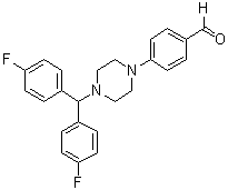4-[4-[二(4-氟苯基)甲基]-1-哌嗪基]苯甲醛分子结构 (CAS 914349-58-9)