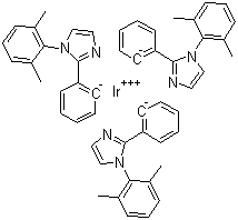 三[1-(2,6-二甲基苯基)-2-苯基-1H-咪唑]合铱(III)分子结构 (CAS 914394-12-0)