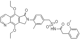 N-[[[4-(5,9-Diethoxy-6,8-dihydro-6-oxo-7H-pyrrolo[3,4-g]quinolin-7-yl)-3-methylphenyl]methyl]sulfonyl]-2-methoxybenzeneacetamide molecular structure (CAS 915191-42-3)