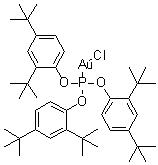 Chloro[tris(2,4-di-tert-butylphenyl) phosphite]gold molecular structure (CAS 915299-24-0)
