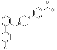 4-[4-(4'-氯联苯-2-基甲基)哌嗪-1-基]苯甲酸分子结构 (CAS 916204-05-2)