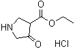 4-氧代-3-吡咯烷羧酸乙酯盐酸盐分子结构 (CAS 916814-29-4)