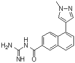 N-(氨基亚胺甲基)-5-(1-甲基-1H-吡唑-4-基)-2-萘甲酰胺分子结构 (CAS 917909-71-8)