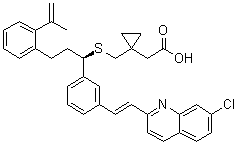 1-[[[(1R)-1-[3-[(1E)-2-(7-氯-2-喹啉基)乙烯基]苯基]-3-[2-(1-甲基乙烯基)苯基]丙基]硫基]甲基]环丙烷乙酸分子结构 (CAS 918972-54-0)