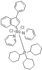 (OC-6-13)-(3-苯基-1H-茚-1-亚基)双(吡啶)(三环己基膦)二氯化钌分子结构 (CAS 920278-29-1)