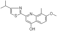 2-(4-异丙基噻唑-2-基)-7-甲氧基-8-甲基喹啉-4-醇分子结构 (CAS 923289-21-8)