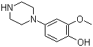 2-甲氧基-4-(1-哌嗪基)苯酚分子结构 (CAS 925889-93-6)