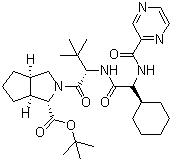 (1S,3aR,6aS)-2-[(2S)-2-[[(2S)-2-环己基-2-[(2-吡嗪基羰基)氨基]乙酰基]氨基]-3,3-二甲基-1-氧代丁基]八氢环戊并[c]吡咯-1-羧酸叔丁酯分子结构 (CAS 926276-19-9)