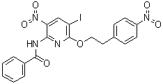 N-[5-Iodo-3-nitro-6-[2-(4-nitrophenyl)ethoxy]-2-pyridinyl]benzamide molecular structure (CAS 927186-55-8)