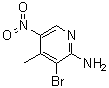 3-溴-4-甲基-5-硝基-2-吡啶胺分子结构 (CAS 929976-32-9)