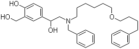4-(2-(苄基(6-(4-苯基丁氧基)己基)氨基)-1-羟基乙基)-2-(羟甲基)苯酚分子结构 (CAS 934842-69-0)