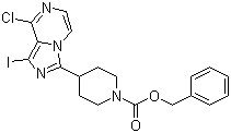 4-(8-氯-1-碘咪唑并[1,5-a]吡嗪-3-基)-1-哌啶甲酸苄酯分子结构 (CAS 936901-82-5)