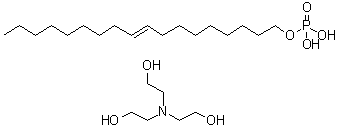 9-Octadecen-1-ol hydrogen phosphate, compd. with 2,2',2''-nitrilotris[ethanol] (1:1) molecular structure (CAS 93839-08-8)