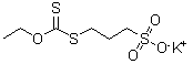 3-[(乙氧基硫代甲酰)硫基]-1-丙烷磺酸钾盐分子结构 (CAS 93841-14-6)