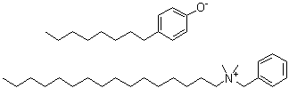 4-辛基苯酚N-十六烷基-N,N-二甲基苯甲铵盐分子结构 (CAS 93981-92-1)