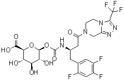 beta-D-吡喃葡萄糖醛酸 1-[N-[(1R)-3-[5,6-二氢-3-(三氟甲基)-1,2,4-三唑并[4,3-a]吡嗪-7(8H)-基]-3-氧代-1-[(2,4,5-三氟苯基)甲基]丙基]氨基甲酸酯]分子结构 (CAS 940002-59-5)