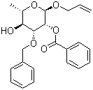 Allyl 2-O-benzoyl-3-O-benzyl-alpha-L-rhamnopyranoside molecular structure (CAS 940274-21-5)