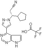 (betaR)-beta-环戊基-4-(7H-吡咯并[2,3-d]嘧啶-4-基)-1H-吡唑-1-丙腈 2,2,2-三氟乙酸盐分子结构 (CAS 941678-50-8)
