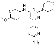N6-(6-甲氧基-3-吡啶基)-2-(4-吗啉基)[4,5'-联嘧啶]-2',6-二胺分子结构 (CAS 944396-88-7)