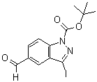 5-甲酰基-3-碘-1H-吲唑-1-羧酸叔丁酯分子结构 (CAS 944904-53-4)