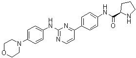(2R)-N-[4-[2-[[4-(4-吗啉基)苯基]氨基]-4-嘧啶基]苯基]-2-吡咯烷甲酰胺分子结构 (CAS 945750-13-0)