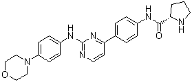 (2S)-N-[4-[2-[[4-(4-Morpholinyl)phenyl]amino]-4-pyrimidinyl]phenyl]-2-pyrrolidinecarboxamide molecular structure (CAS 945755-56-6)