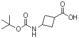 3-[[叔丁氧羰基]氨基]环丁烷羧酸分子结构 (CAS 946152-72-3)