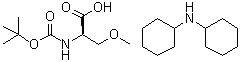 N-[叔丁氧羰基]-O-甲基-D-丝氨酸(二环己基胺)盐分子结构 (CAS 95105-33-2)