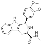 (1R,3R)-1-(1,3-苯并二氧杂环戊烯-5-基)-N-甲基-2,3,4,9-四氢-1H-吡啶并[3,4-b]吲哚-3-甲酰胺分子结构 (CAS 951661-82-8)