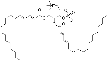 1,2-二-[(2E,4E)-2,4-十八碳二烯酰基]-sn-甘油-3-磷酰胆碱分子结构 (CAS 95721-44-1)