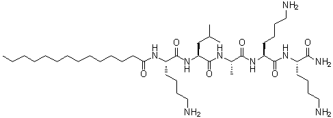 N2-(1-Oxotetradecyl)-L-lysyl-L-leucyl-L-alanyl-L-lysyl-L-lysinamide molecular structure (CAS 959610-30-1)