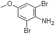 2,6-二溴-4-甲氧基苯胺分子结构 (CAS 95970-05-1)