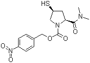 (2S,4S)-2-(二甲基氨基甲酰)-4-巯基-1-(对硝基苄氧基甲酰)-1-吡咯烷分子结构 (CAS 96034-64-9)